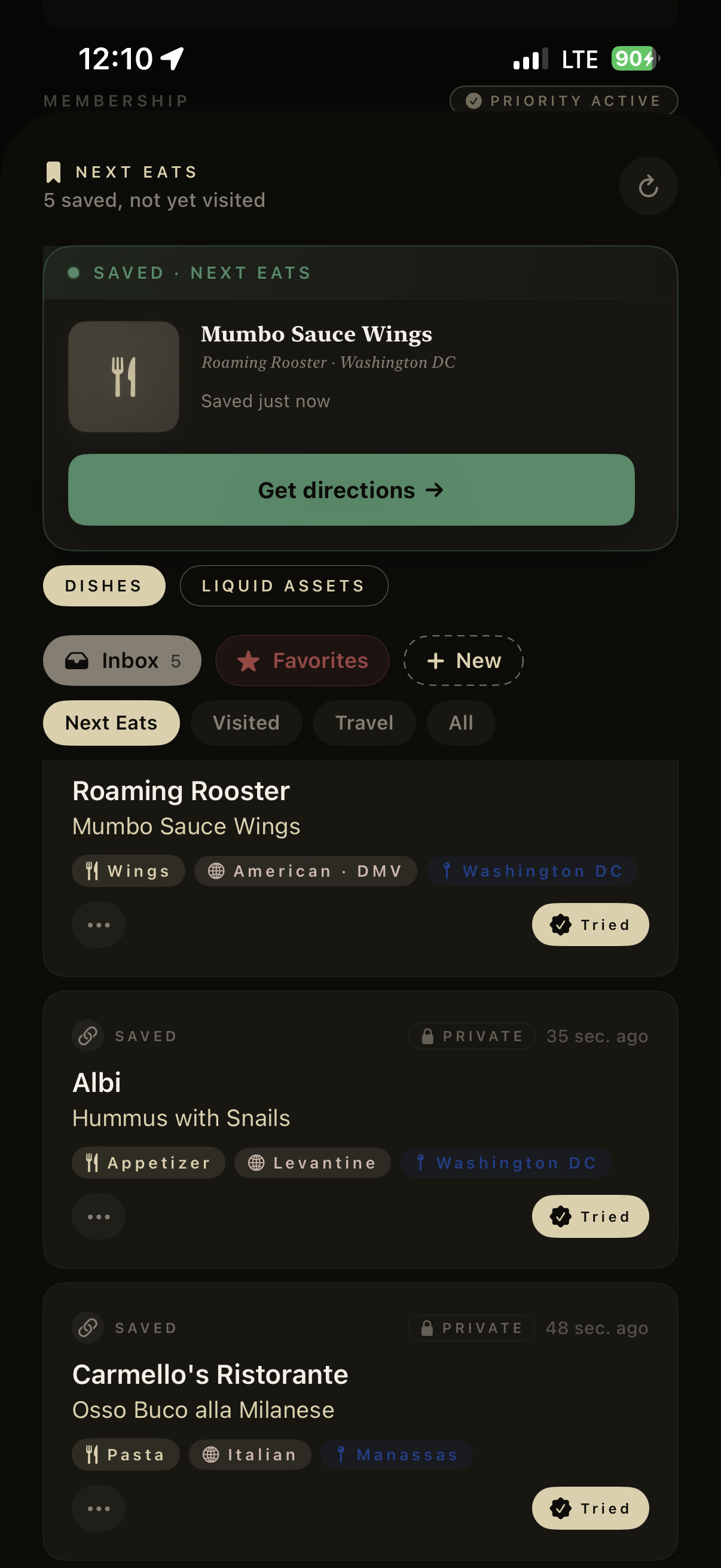 theBEAT Next Eats — real app capture